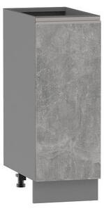 Dolní skříňka ADAMA - šířka 30 cm, beton světlý atelier / šedá, stříbrná úchytka, nožky 10 cm