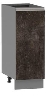 Dolní skříňka ADAMA - šířka 30 cm, beton tmavý atelier / šedá, stříbrná úchytka, nožky 10 cm