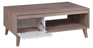 Konferenční stolek ALBANY - matný bílý / dub san remo