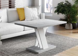 Konferenční stolek JERSIS - bílá / kámen