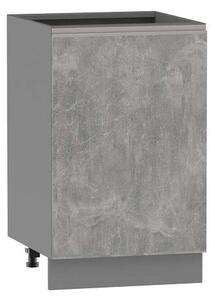 Dolní kuchyňská skříňka ADAMA - šířka 50 cm, beton světlý atelier / šedá, stříbrná úchytka, nožky 10 cm