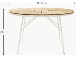 Kulatý zahradní stůl s deskou z teakového dřeva Ellen, různé velikosti
