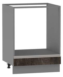 Skříňka pro vestavnou troubu ADAMA - šířka 60 cm, beton tmavý atelier / šedá, nožky 10 cm