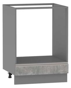 Skříňka pro vestavnou troubu ADAMA - šířka 60 cm, beton světlý atelier / šedá, nožky 10 cm