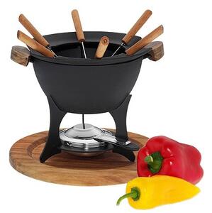 KELA Fondue set COUNTRY 11-dílný litina / dřevo KL-16644