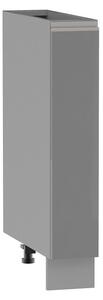 Výsuvná skříňka ADAMA - šířka 15 cm, lesklá šedá / šedá, nožky 10 cm