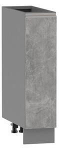 Výsuvná skříňka ADAMA - šířka 20 cm, beton světlý atelier / šedá, nožky 10 cm