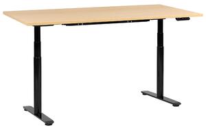 Elektricky výškově nastavitelný pracovní stůl DESTINAS Černá/Světle hnědá 180 cm 72 cm