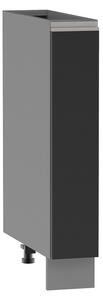 Výsuvná skříňka ADAMA - šířka 15 cm, lesklá černá / šedá, nožky 10 cm