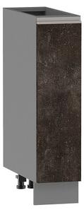 Výsuvná skříňka ADAMA - šířka 20 cm, beton tmavý atelier / šedá, nožky 10 cm