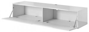 Televizní stolek 150 cm TOKA - bílý / lesklý bílý