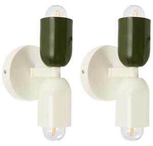 Sada 2 nástěnných lamp TOPI Kov Krémově bílá