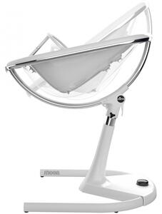 Židlička Moon 2G chrom / průhledná + opěrka nohou