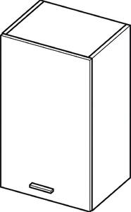 Horní kuchyňská skříňka ADAMA - šířka 45 cm, lesklá bílá / bílá