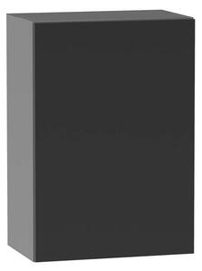 Horní kuchyňská skříňka ADAMA - šířka 50 cm, lesklá černá / šedá
