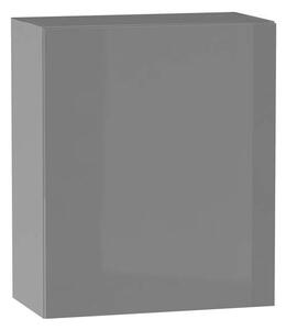 Horní kuchyňská skříňka ADAMA - šířka 60 cm, lesklá šedá / šedá