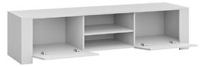 Televizní stolek s LED osvětlením FERNS 9 - bílý / lesklý šedý