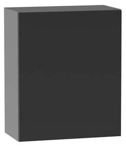 Horní kuchyňská skříňka ADAMA - šířka 60 cm, lesklá černá / šedá