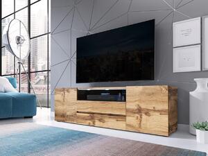 Televizní stolek s LED osvětlením LUSK - dub wotan