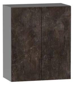 Horní dvoudveřová skříňka ADAMA - šířka 60 cm, beton tmavý atelier / šedá