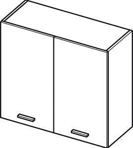 Horní dvoudveřová skříňka ADAMA - šířka 60 cm, lesklá šedá / šedá