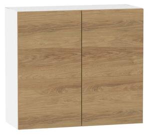Horní kuchyňská skříňka ADAMA - šířka 80 cm, hickory přírodní / bílá