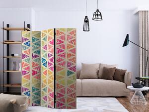 Artgeist Paraván - Letters nad Triangles [Room Dividers] Size: 135x172