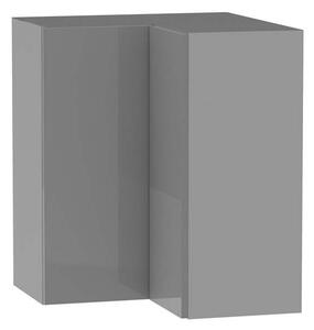 Kuchyňská rohová skříňka ADAMA - šířka 60 cm, lesklá šedá / šedá