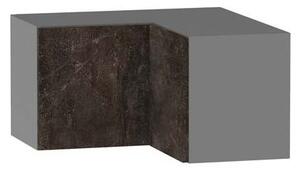 Horní rohová skříňka ADAMA - šířka 65 cm, beton tmavý atelier / šedá
