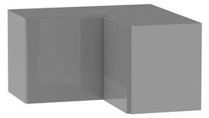 Horní rohová skříňka ADAMA - šířka 65 cm, lesklá šedá / šedá