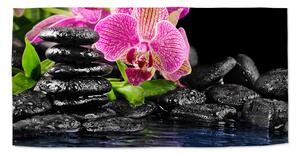 Sablio Ručník Orchidej na kamenech - 70x140 cm