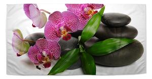 Sablio Ručník Orchideje a kameny - 30x50 cm