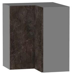 Kuchyňská rohová skříňka ADAMA - šířka 60 cm, beton tmavý atelier / šedá