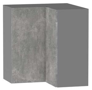 Kuchyňská rohová skříňka ADAMA - šířka 65 cm, beton světlý atelier / šedá