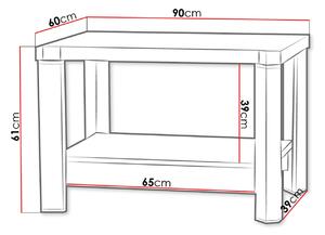 Konferenční stolek ARIKA - 90 cm, dub lanýž