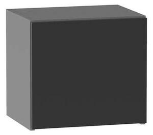 Závěsná kuchyňská skříňka ADAMA - šířka 40 cm, lesklá černá / šedá