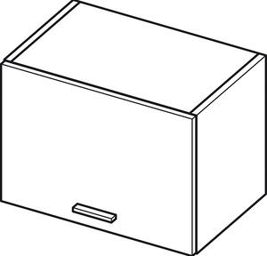Závěsná kuchyňská skříňka ADAMA - šířka 50 cm, lesklá černá / šedá