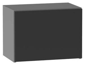 Závěsná kuchyňská skříňka ADAMA - šířka 50 cm, lesklá černá / šedá