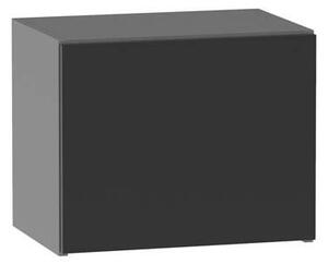 Závěsná kuchyňská skříňka ADAMA - šířka 45 cm, lesklá černá / šedá