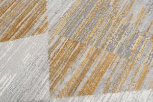 Kusový koberec ASTHANE abstrakt - šedý/žlutý