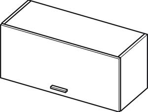 Závěsná kuchyňská skříňka ADAMA - šířka 80 cm, lesklá šedá / šedá