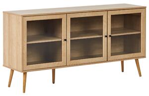 Prosklená komoda ALBANY 150 cm Světle hnědá
