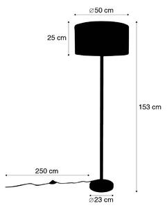 Venkovská stojací lampa dřevěná s boucle stínítkem bílá - Mels