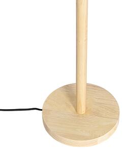 Venkovská stojací lampa dřevěná s boucle stínítkem bílá - Mels