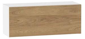 Závěsná kuchyňská skříňka ADAMA - šířka 90 cm, hickory přírodní / bílá