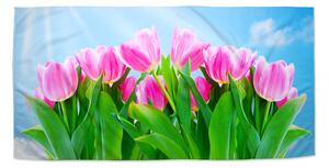 Ručník SABLIO - Růžové tulipány 30x50 cm