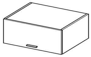 Kuchyňská závěsná skříňka ADAMA - šířka 80 cm, lesklá černá / šedá