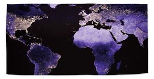 Sablio Ručník Světelná mapa světa - 50x100 cm