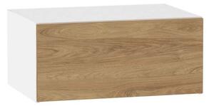 Kuchyňská závěsná skříňka ADAMA - šířka 80 cm, hickory přírodní / bílá