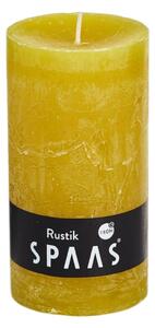 Sloupová svíčka SPAAS RUSTIK 13 cm žlutá